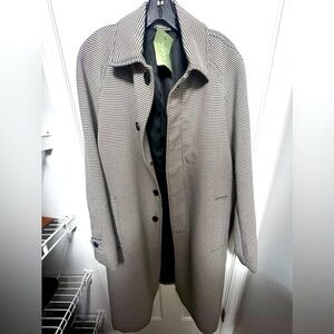 COPY - HM WOOL-BLEND CAR COAT BLACK/HOUNDSTOOTH-PATTERNED. MEDIUM